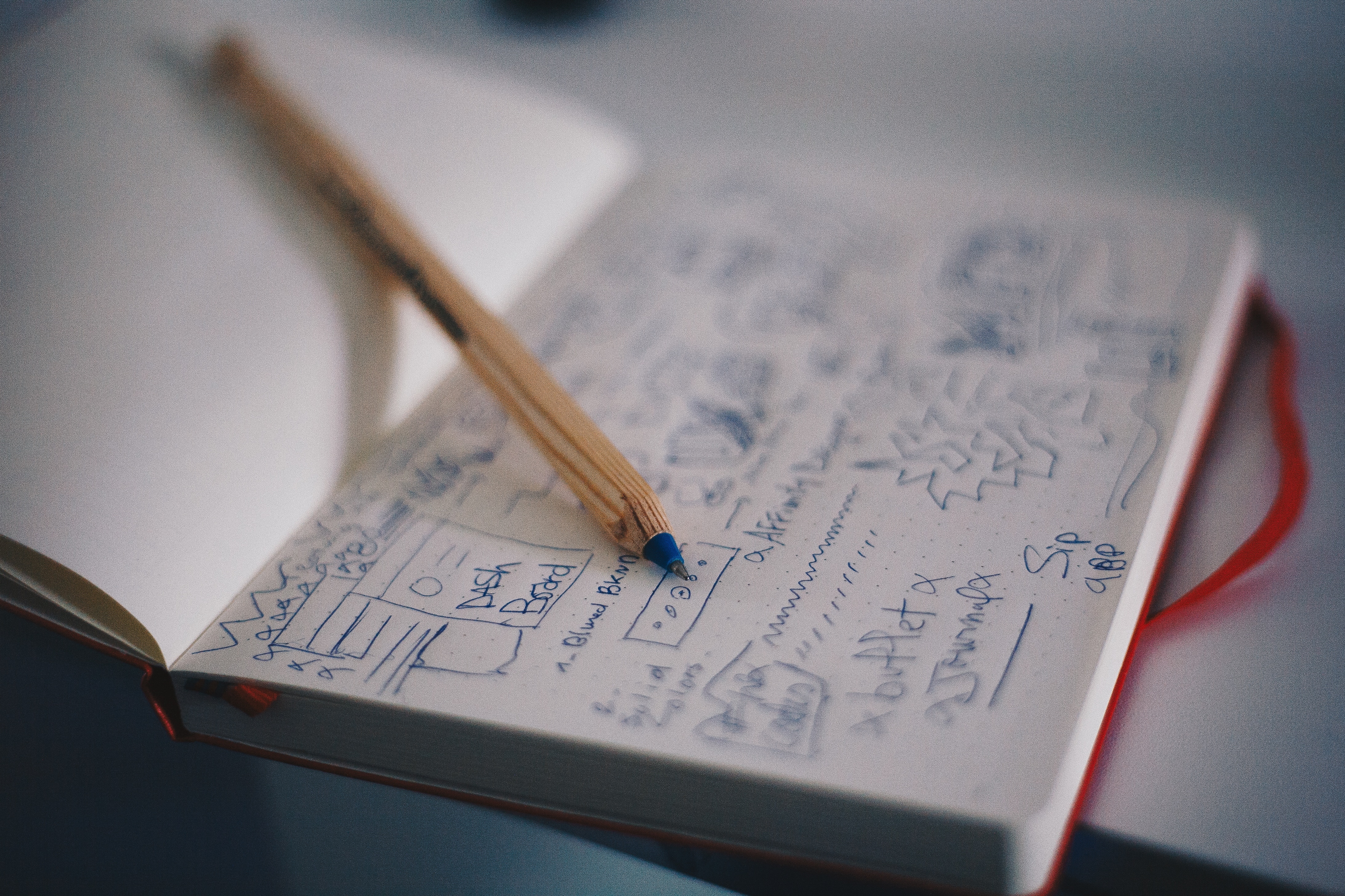 Journal with UX sketches